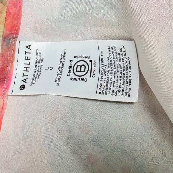 Athleta Refined Zephyr Floral Tank Top Large - Picture 7 of 8